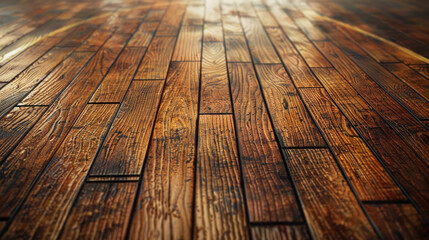 Wall Mural - A wooden floor with a lot of grain and a lot of light shining on it