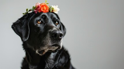 Sticker - Labrador Portrait 4 year old wearing accessories on white backdrop