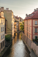 Wall Mural - The Certovka, Devil's Canal, also called Little Prague Venice. Watermill in canal of Vltava river in Lesser Town in Prague, Czech Republic, Europe.