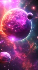 Wall Mural - a colorful animated space nebula background created with some elements made with 4k