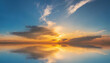 © Arthur - bright scarlet sunset, panoramic photo wallpaper, summer spring background