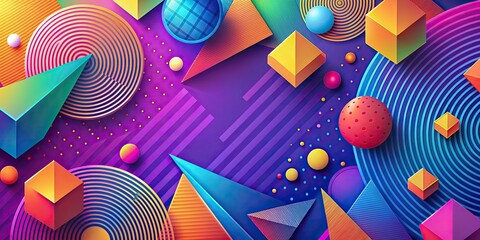 Sticker - Abstract background with vibrant colors and geometric shapes, vibrant, colorful, abstract, background, texture, design