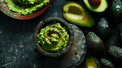 Canvas Print - Crafting Guacamole with Carefully Selected Ripe Avocados