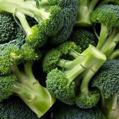 Wall Mural - Pile Lots of broccoli. Broccoli Background Concept. Vegetables over broccoli. from the top view