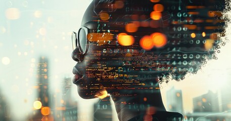 Poster - AI Cyber Security Threat Illustration. Generative ai