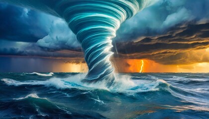 Wall Mural - water tornado at the sea