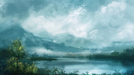 Wall Mural - Cloudy Landscape