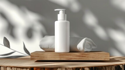 Wall Mural - White background isolated bottle lotion for skin health care