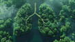 © екатерина лагунова - Green lungs filled with forest trees for a healthy environment and planet Earth. Fresh air concept for lung protection and health