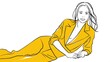 © Pista Hunt - Yellow Minimalist Line Art Women Illustration