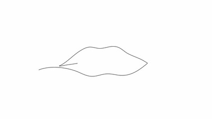 Wall Mural - Lips. One line drawing animation. Video clip with alpha channel.