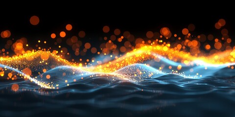 Fototapete - Abstract glowing light waves, capturing the vibrant and dynamic energy of modern digital design and futuristic technology, Generative AI