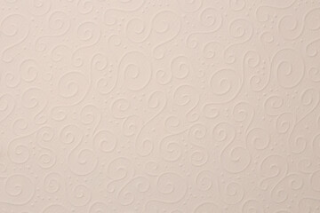 Wall Mural - Beige paper blank with waves pattern. Texture relief copy space wallpaper background.