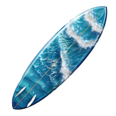 Wall Mural - Surfboard with foam, for capturing the thrill of riding ocean waves, Isolated on Transparent background PNG