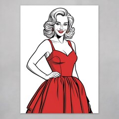 Wall Mural - Woman Line Art Poster