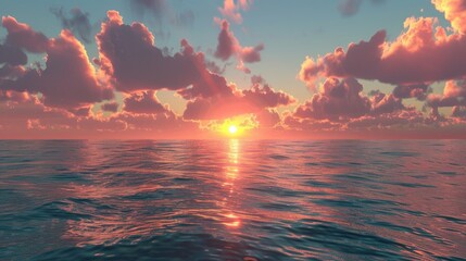 A Serene and Stunning Ocean Sunset View