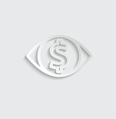 Poster - Business icon. Eye icon with money sign vector