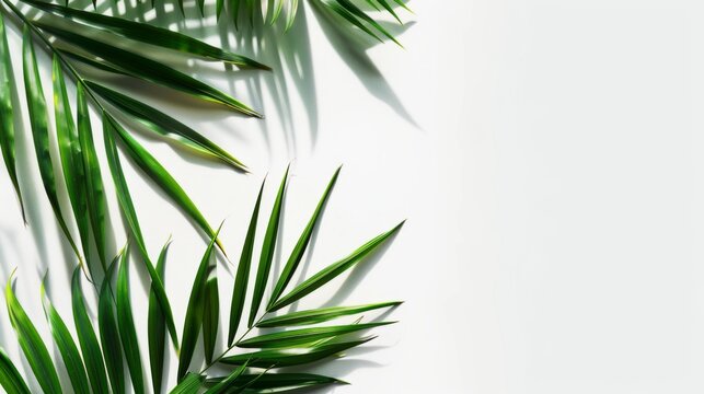 palm leaf isolate on white background clipping path