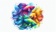 © ChristacilinCreative - Beautiful set of colorful Betta fish in watercolor
