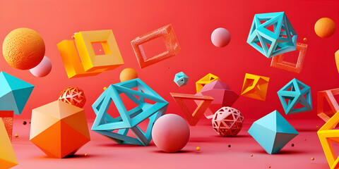 abstract shapes art, ai generated.	
