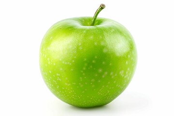 Poster - fresh green apple isolated on white background.