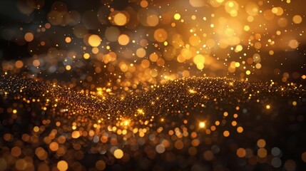 Wall Mural - beautiful golden sparkling background with bokeh