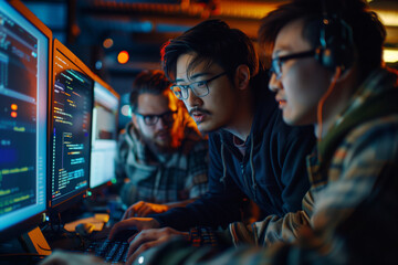Poster - Software Developers Working on Source Code in an Office Setting