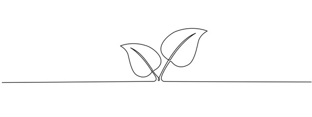 Poster - Growing sprout drawn with one continuous editable line. Growing from seed , sprouts , seedling, Eco farming concept. Simple vector single line illustration