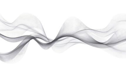 Poster - Wavy gray lines flowing on an isolated transparent background