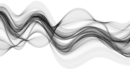 Poster - Wavy gray lines flowing on an isolated transparent background