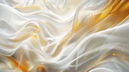 Wall Mural - High Quality Wallpaper Featuring Abstract Patterns in Gold and White