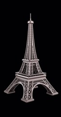 Poster - The Eiffel Tower turning animation. 3D rendering isolated on transparent background