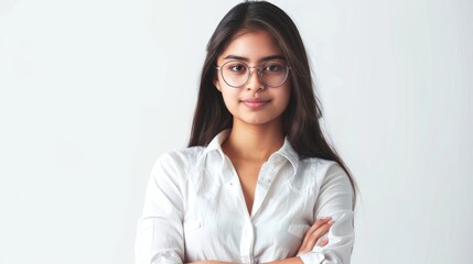 Wall Mural - Portrait of successful Indian woman in business attire.