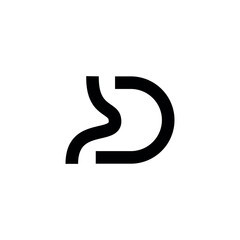 Stomach Letter D Concept Symbol Icon