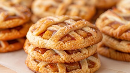 Wall Mural - Delicious homemade apple pie with flaky crust