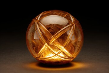 Poster - Glowing glass sphere with intricate patterns