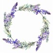 © Maxim Borbut - Watercolor watercolor wreath of lavender wildflowers.