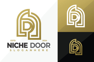 Sticker - Letter D Niche Door logo design vector symbol icon illustration