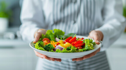 Sticker - A person is holding a plate of vegetables