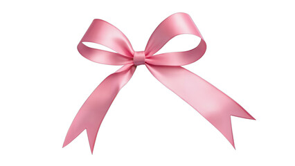 pink ribbon bow isolated on white background , transparent png image