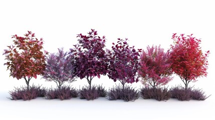 Wall Mural - Colorful Trees and Shrubs Arrangement, Generative AI