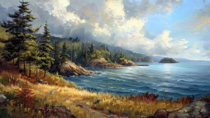 Wall Mural - Landscape along the coast