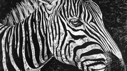 Wall Mural - Close up of a Zebra s Head