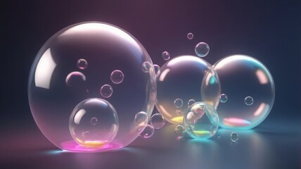 Aufkleber - Soap bubbles abstract light illumination