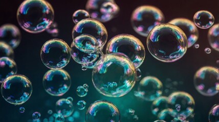 Aufkleber - Soap bubbles abstract light illumination