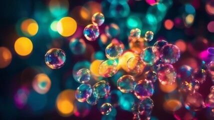 Aufkleber - Soap bubbles abstract light illumination