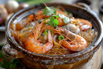 Wall Mural - thai food shrimp soup
