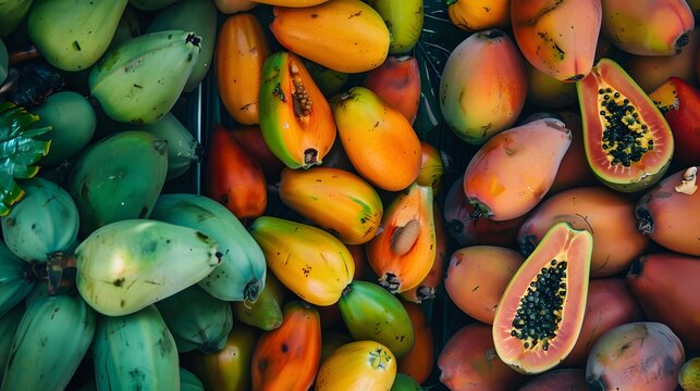 papaya fruits texture. 