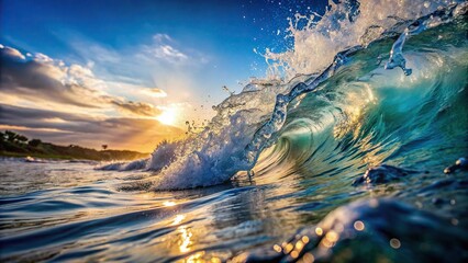 Wall Mural - Sea wave splash close up, low angle view water background, sea, wave, water, splash, close up, ocean, nature, motion, foam, power