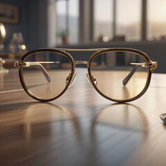 glasses on a wooden table